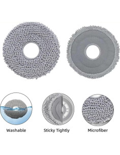 10 Almohadillas de Mopa Roborock Qrevo Curv y Edge - Microfibra 2