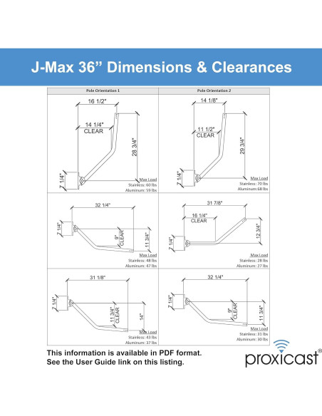 Soporte de Antena Proxicast J-Max de Aluminio 91.44 cm