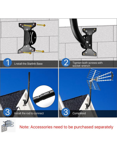 Soporte Antena Satelital Ajustable LOOKZOZO 1.76 kg Resistente