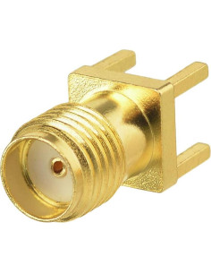 10 Conectores SMA Femeninos Montaje PCB Niquelado 50 Ohm 2