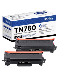 Cartucho de Tóner Negro Alto Rendimiento Barley TN-760 (2 Pzs)