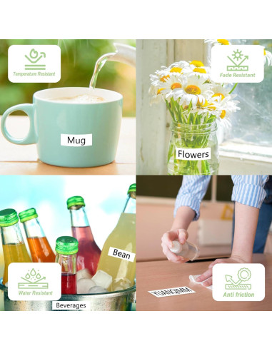 Cinta Laminada 18mm YUANQIMM TZe-241 Negra sobre Blanca 8-Pack