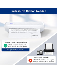 Impresora Portátil SUPVAN T200M Bluetooth 300 DPI Sin Tinta 2