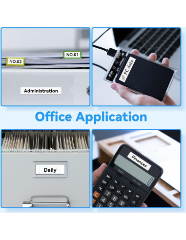 Cinta de Etiquetadora AONOMI 12mm 10PK Negra sobre Blanca