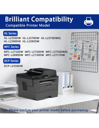 Cartucho de Tóner Negro INKSHOP TN-760 Compatible 2 Paquete