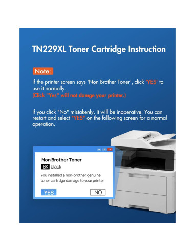 Tóner Compatible Brother TN229XL - Paquete de 4 Cartuchos