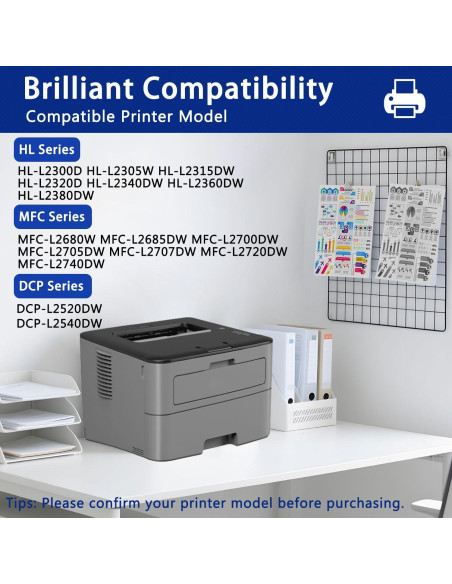 Cartucho de Tóner Negro INKSHOP TN-630 Compatible (2 Paquete)