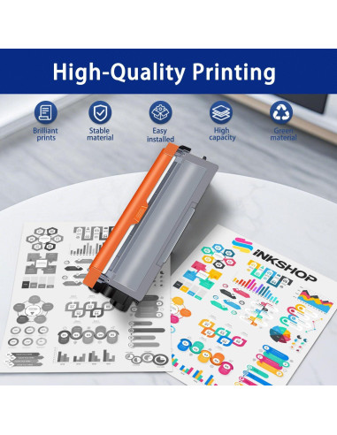 Cartucho de Tóner Negro INKSHOP TN-630 Compatible (2 Paquete)