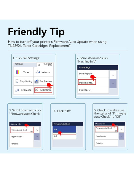 Cartuchos de Tóner Negro TN229XL Lemero Uexpect - Paquete de 2