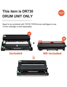 Tambor Compatible v4ink DR730 2PK para Brother HL y MFC 2