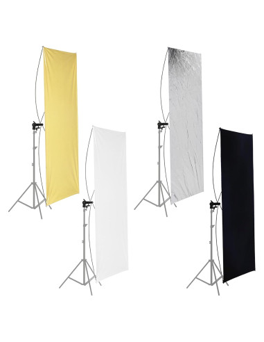 Panel Reflector Neewer 90x180cm Reversible Dorado/Plateado y Negro/Blanco