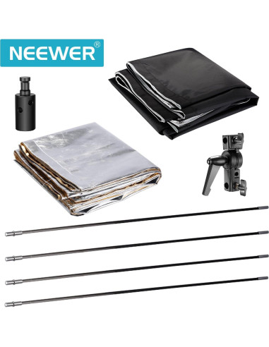 Panel Reflector Neewer 90x180cm Reversible Dorado/Plateado y Negro/Blanco
