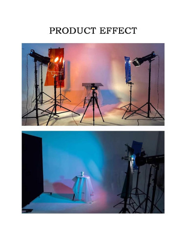 Kit de Filtros de Gel de Color Sxbinyouli 8 Piezas 40x50 cm