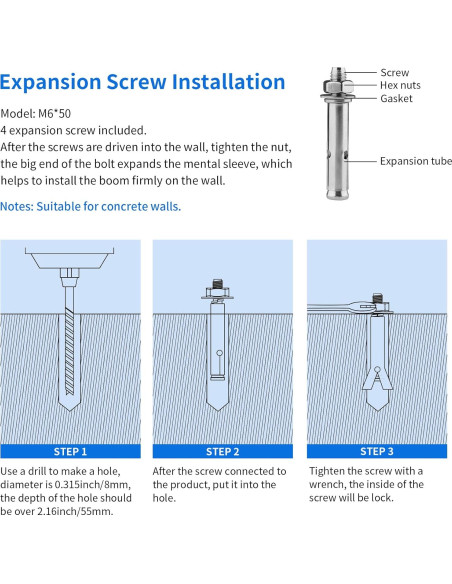 Brazo de Soporte Triangular Selens para Montaje en Pared 180cm