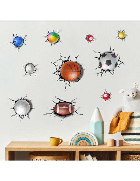 Pegatinas de Pared de Fútbol PEUTIER 90x30cm 9 Piezas PVC