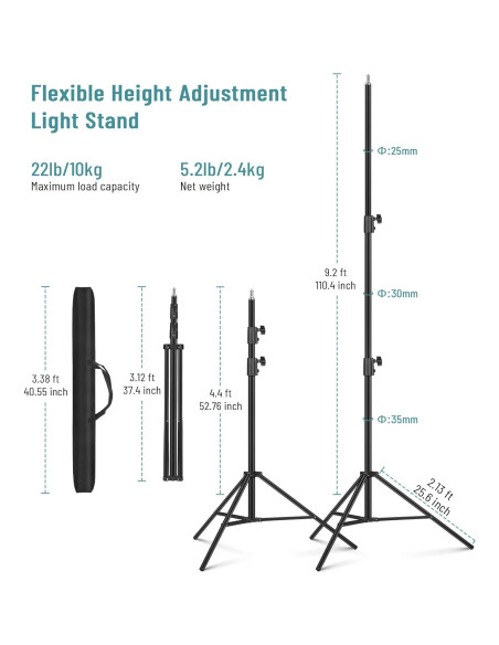 Soporte de Luz Trípode 2.8m Sdfghj Aluminio para Fotografía