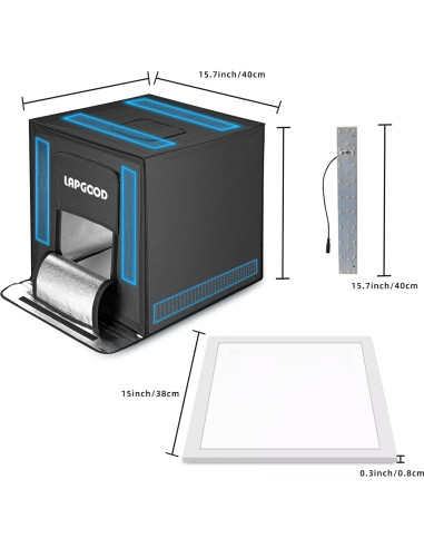 Estudio Fotográfico Portátil YouTin 40x40cm con 64 LED y 5 Fondos