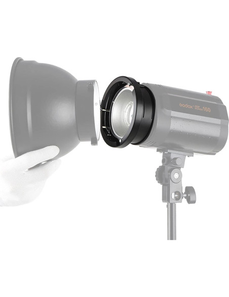 Adaptador de anillo Godox 98 mm a montaje Bowens para flashes