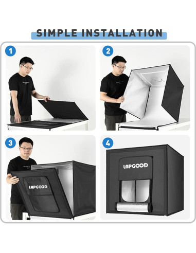 Estudio Fotográfico Portátil YouTin 40x40cm con 64 LED y 5 Fondos