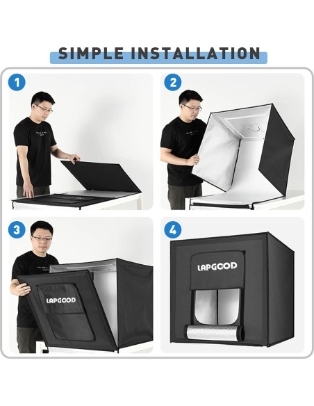Estudio Fotográfico Portátil YouTin 40x40cm con 64 LED y 5 Fondos
