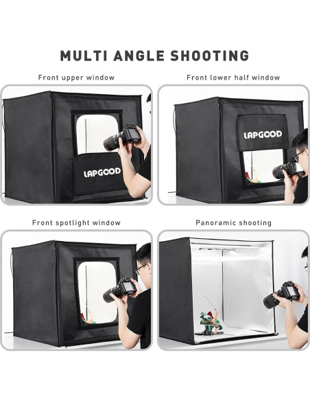 Estudio Fotográfico Portátil YouTin 40x40cm con 64 LED y 5 Fondos