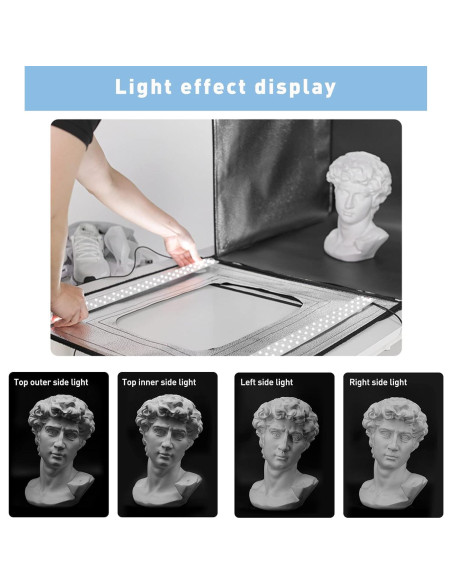 Estudio Fotográfico Portátil YouTin 40x40cm con 64 LED y 5 Fondos