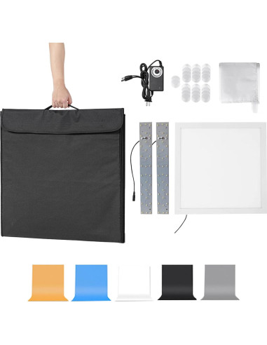 Estudio Fotográfico Portátil YouTin 40x40cm con 64 LED y 5 Fondos