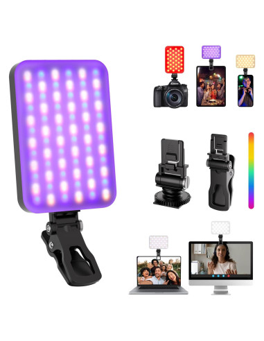 Luz Selfie RGB BANSINE D6-RGB Recargable 2500K-6500K