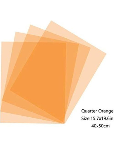 Filtro de Gel de Corrección de Color Naranja 40x50 cm 4 Piezas 1/4 CTO