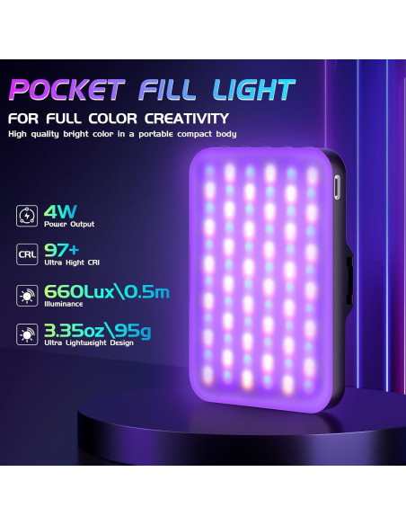 Luz Selfie RGB BANSINE D6-RGB Recargable 2500K-6500K