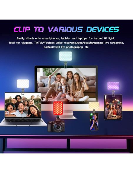 Luz Selfie RGB BANSINE D6-RGB Recargable 2500K-6500K