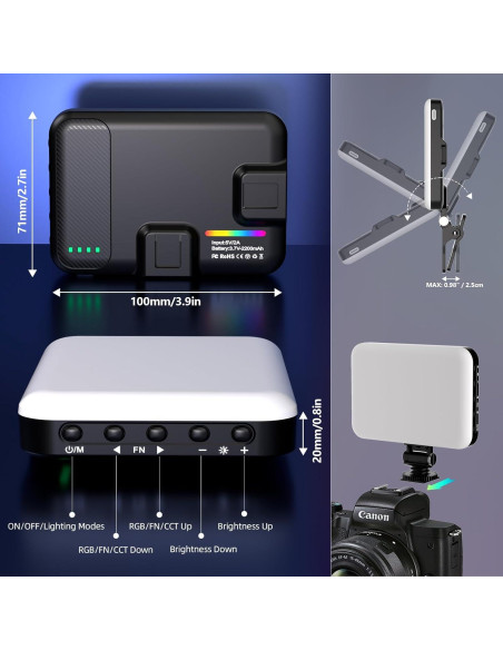 Luz Selfie RGB BANSINE D6-RGB Recargable 2500K-6500K