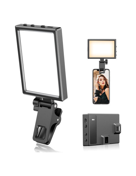 Luz LED Recargable UBeesize para Selfies - 3 Modos, 10 Niveles de Brillo Luz LED Recargable UBeesize para Selfies - 3 Modos, 10 Niveles de Brillo