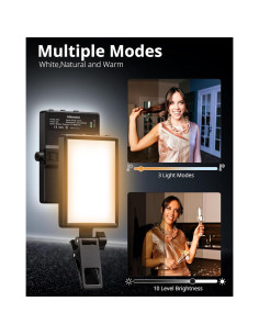 Luz LED Recargable UBeesize para Selfies - 3 Modos, 10 Niveles de Brillo 2