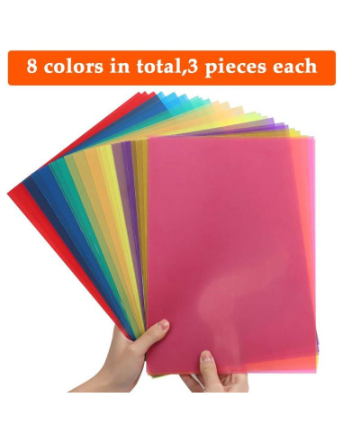 Filtro de Gel de Corrección de Color BUYGOO 24 Piezas 8 Colores