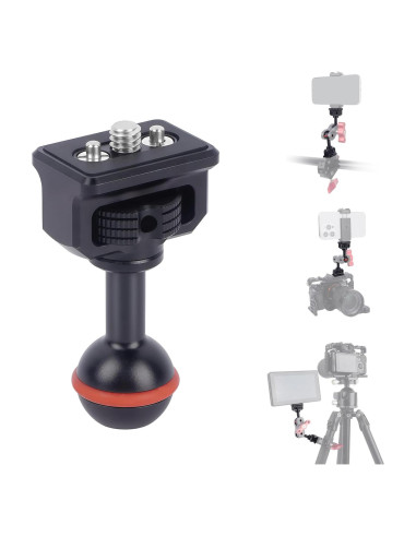 Adaptador de Cabeza Esférica 20mm Mechrig con Tornillo 1/4"