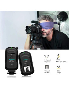 Transmisor y receptor de flash AODELAN 2.4GHz para cámaras 2