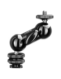 Mini Brazo Mágico Lanxire Doble Cabeza 1/4" para Cámaras