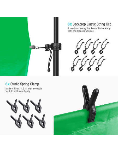 Kit de Iluminación Profesional LimoStudio AGG408 con Fondo Verde