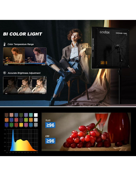 Panel de Luz LED Bicolor Godox F400Bi 0.64x1.22m DMX Panel de Luz LED Bicolor Godox F400Bi 0.64x1.22m DMX