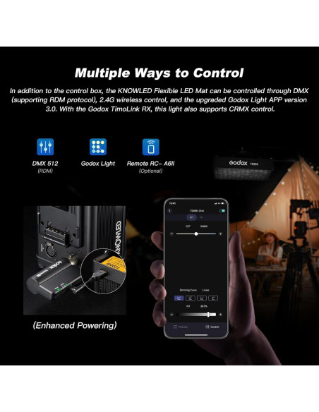 Panel de Luz LED Bicolor Godox F400Bi 0.64x1.22m DMX Panel de Luz LED Bicolor Godox F400Bi 0.64x1.22m DMX