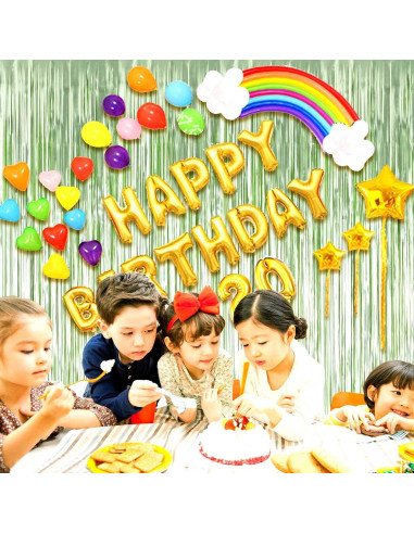 Paquete de 4 Cortinas de Flecos de Papel de Aluminio Verde Claro 1m x 2.5m