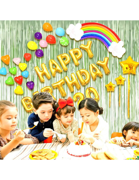 Paquete de 4 Cortinas de Flecos de Papel de Aluminio Verde Claro 1m x 2.5m