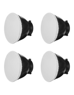 4 Fundas Difusoras de Luz Blanca 18cm para Reflectores Estudio