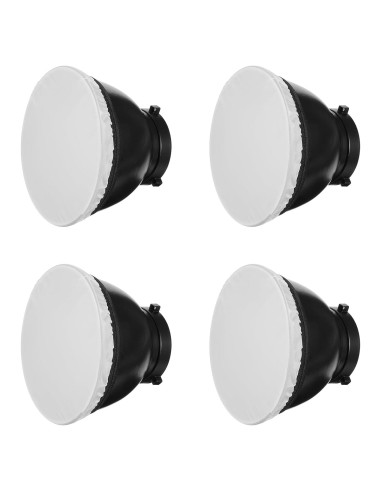 4 Fundas Difusoras de Luz Blanca 18cm para Reflectores Estudio