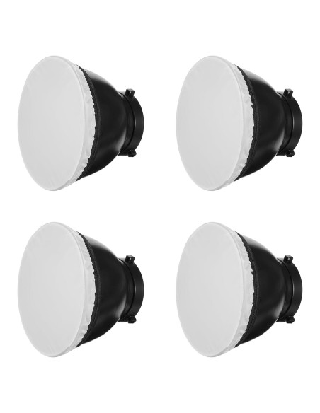 4 Fundas Difusoras de Luz Blanca 18cm para Reflectores Estudio
