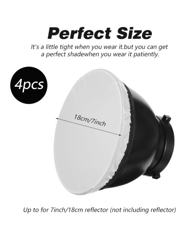 4 Fundas Difusoras de Luz Blanca 18cm para Reflectores Estudio
