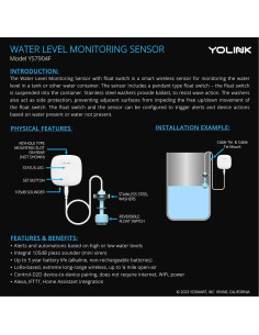 Sensor de Monitoreo de Agua YoLink YS1603 con Alarma 2