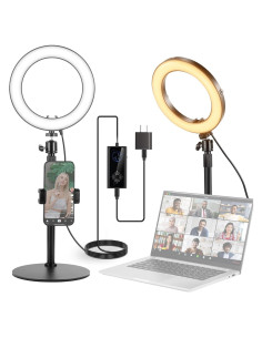 Luz de Anillo LED NEEWER 18W 8" con Soporte Ajustable