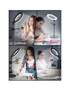 LUXSURE Anillo de Luz para Escritorio con Soporte Ajustable 26.67 cm 2